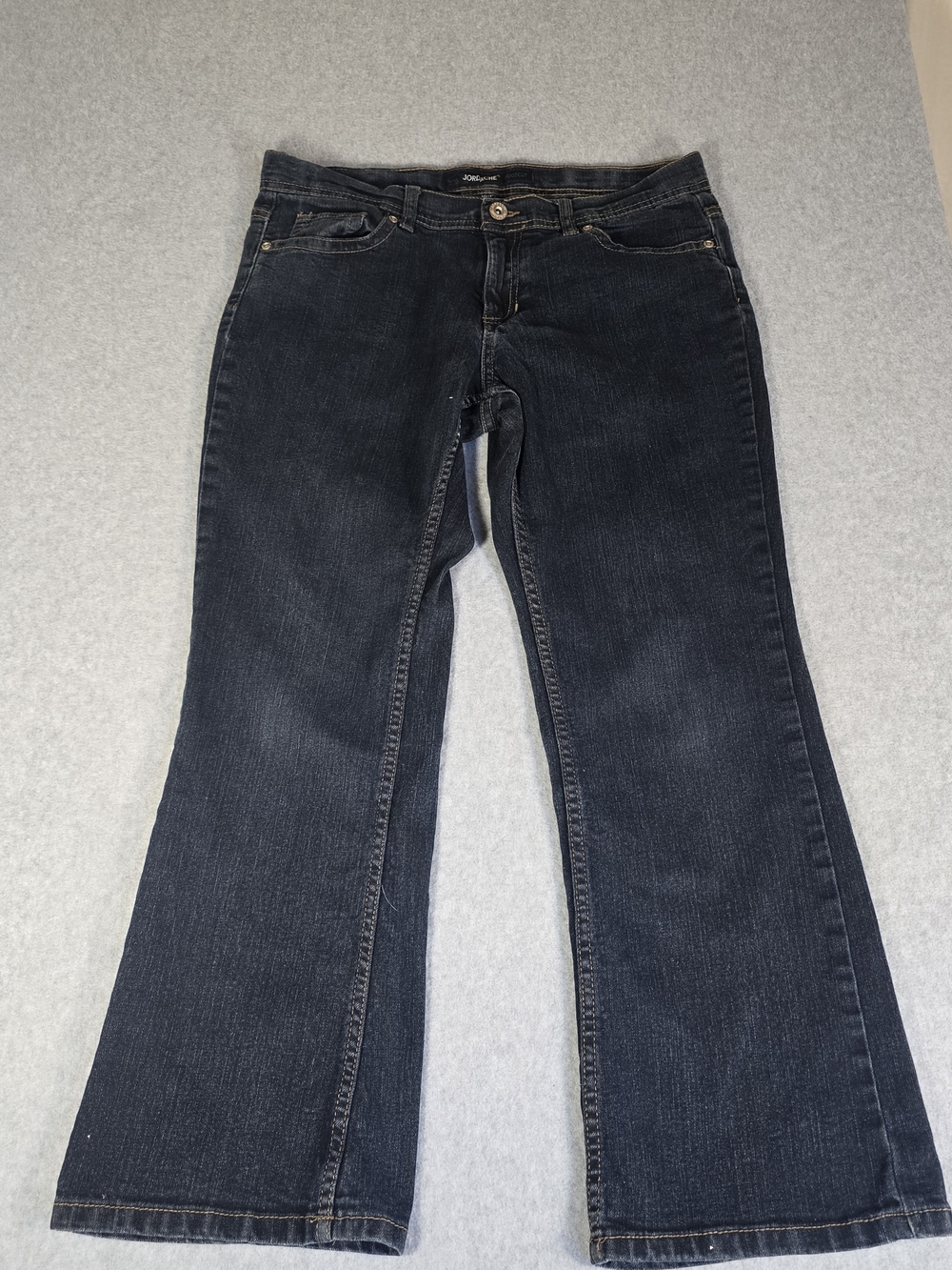 Jordache Y2K Jeans Womens 16.5P Petite Bootcut Dark Wash Embroidered Stretch